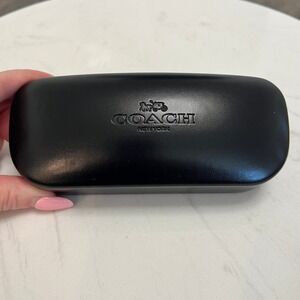 Coach New York Black Hard Shell Sunglasses Eyeglass Case Horse and Carriage Logo